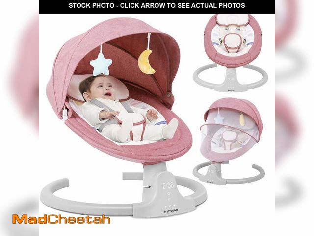 Lot 74-14354543 - Babyeap Baby Swing for Infants - APP Remote Bluetooth Control, 5 Speed Settings, 10 Lullabies, Pink ...