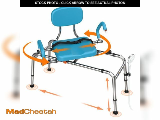 Lot 74-13801084 - WHLICKS Sliding Shower Chair Tub Transfer Bench with Swivel Seat, 450lbs Shower Chair for Elderly an...