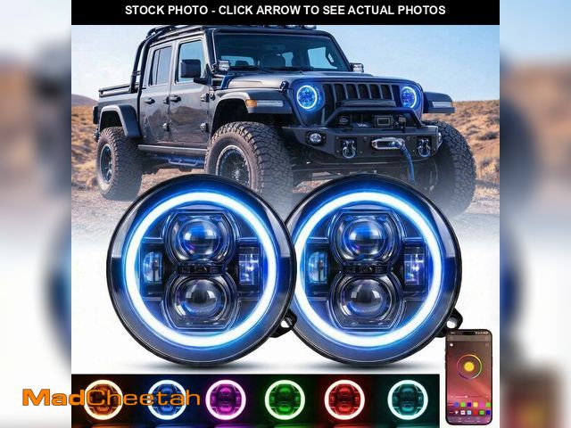 Lot 74-13709614 - For 2023 Je-ep JLRGBW headlight - 9 Inch LED Headlights RGB for 2019-2024+ Wrangler Gladiator JT JL ...