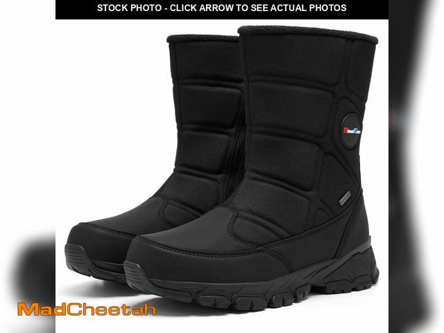 Lot 74-13548361 - SILENTCARE Men's Winter Waterproof Snow Boots Warm Slip On Mid-Calf Booties Lightweight Outdoor Athl...