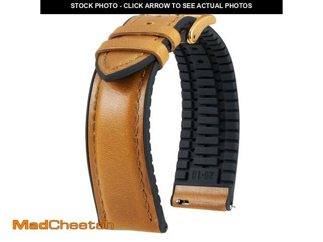 Lot 74-14045667 - BINLUN Leather Watch Band 16mm Quick Release Premium Oil Wax Leather and Breathable Silicone Hybrid ...