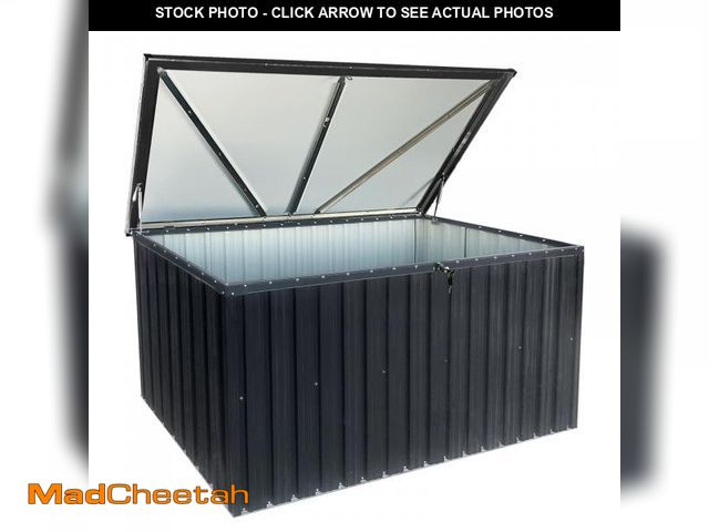 Lot 74-12446113 - Outdoor Storage Box, 344 Gallon Waterproof Metal Storage Box for Patio Furniture Cushions, Throw Pil...