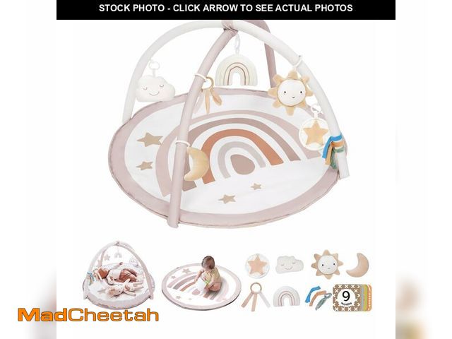Lot 74-14294770 - Baby Play Gym Mat, Tummy Time Activity Mat with 7 Detachable Toys and 12 Milestone Cards for Stage-B...