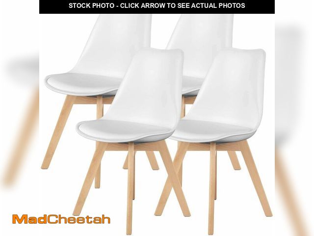 Lot 74-12696032 - Yapamar PU Leather Upholstered Dining Chairs with Wood Legs, Set of 4 for Kitchen, Dining, Living Ro...