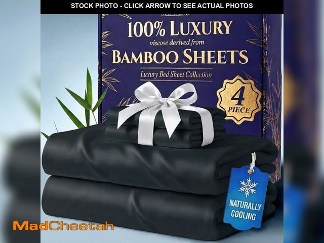 Lot 74-13568117 - DECOLURE 100% Viscose Derived from Bamboo Sheets King Size - Luxury 4 Pc Naturally Cooling Sheets, U...
