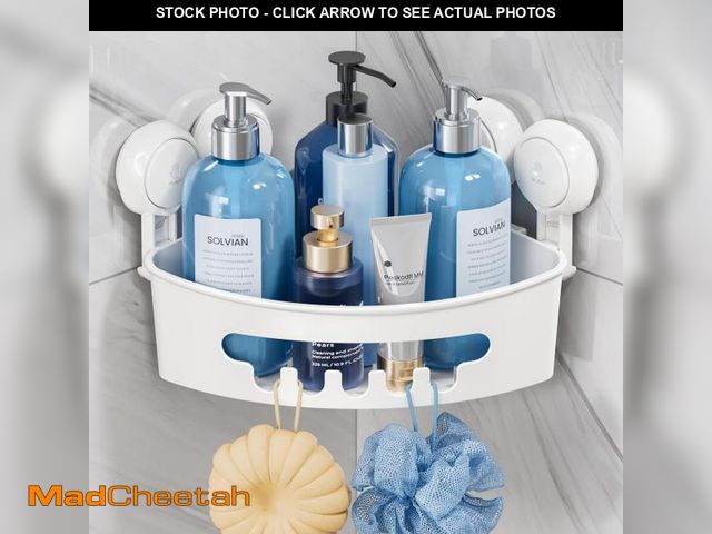 Lot 74-12313634 - TAILI Corner Shower Caddy with Suction Cups, Wall Mounted Organizer Plastic Rack for Small Bathrooms...