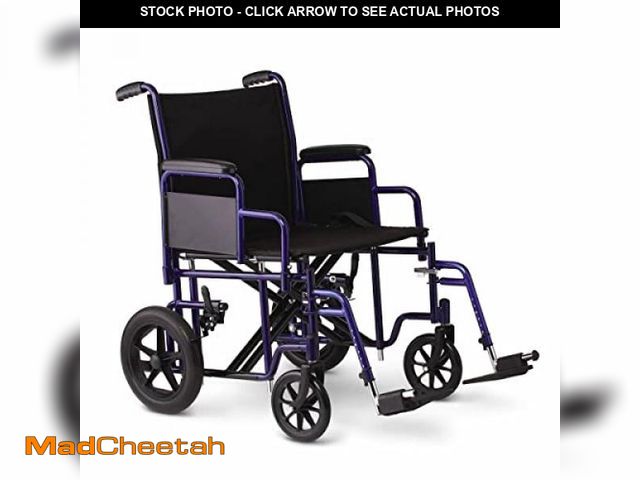 Lot 74-12135351 - Bariatric Transport Chair with Removable Desk-Length Arms and Swing-Away Footrests, 22" Width, Each ...