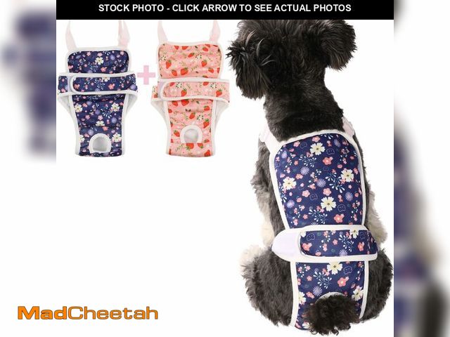 Lot 74-13711206 - 2 Pcs Dog Diaper Suspenders Female, Washable Dog Panties for Dogs with Cute Print, Escape Proof Dog ...