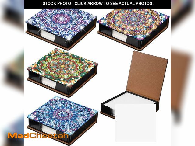 Lot 74-14152527 - Saillong 4 Pcs Mandala Diamond Painting Note Box Kit Sticky Note Holders DIY Diamonds Art Storage Bo...