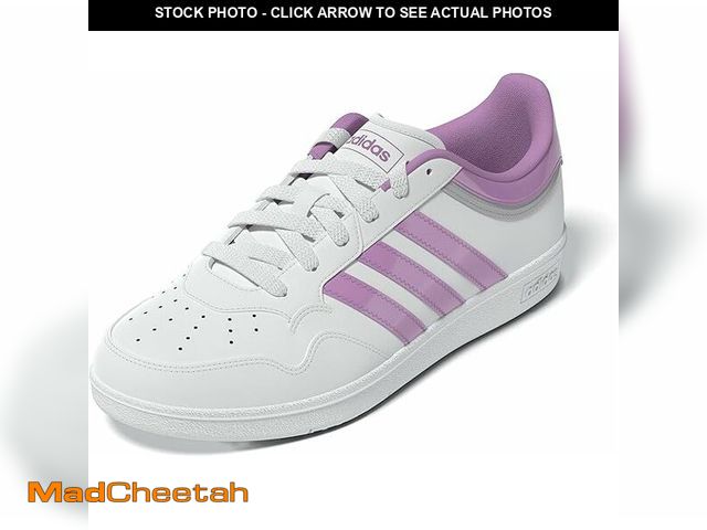 Lot 74-13685383 - adidas Women's Hoops 4.0 Sneaker, White/Preloved Purple/Grey, Size: 9 - UNUSED