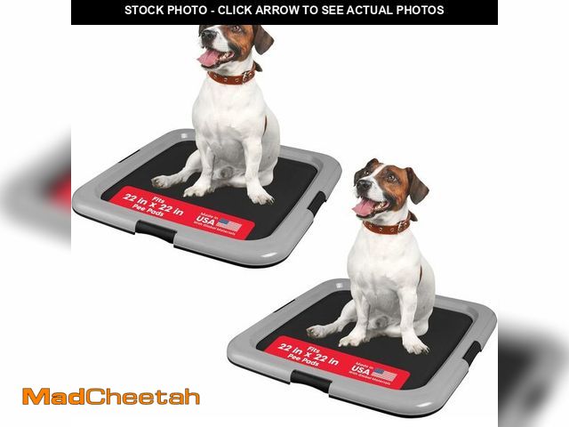 Lot 74-14305666 - IRIS USA Pee Pad Holder for Dogs and Puppies, Potty Training Tray with Secured Latches, Non-Skid Fee...