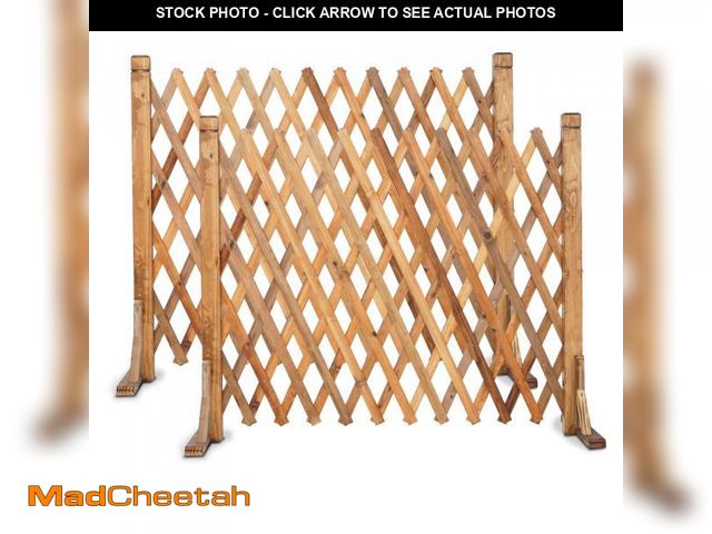 Lot 74-12139965 - MYOYAY 2PCS Expandable Instant Fence Retractable Wooden Fence Wooden Pet Gate Freestanding Wood Plan...