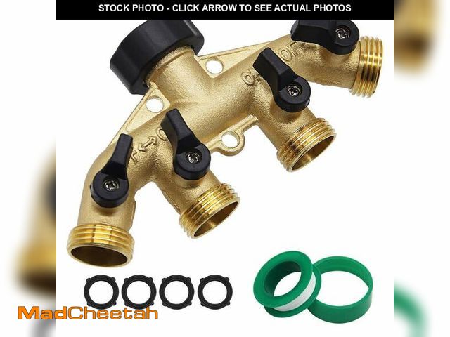 Lot 74-12966612 - Twinkle Star 4 Way Heavy Duty Brass Garden Hose Splitter, Hose Connector 3/4", Hose Spigot Adapter w...