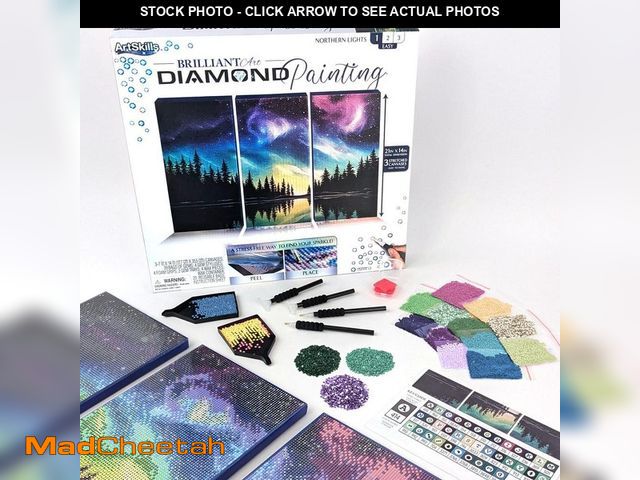 Lot 74-13667380 - ArtSkills Diamond Painting Kit, Diamond Art Ready to Hang Framed Stretched Canvas-Northern Lights 14...