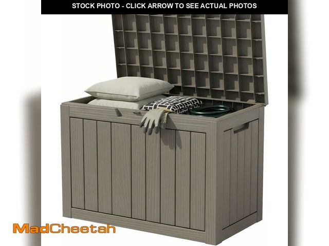 Lot 74-13331211 - 45 Gallon Lockable Deck Box for Indoor &amp; Outdoor Storage, All-Weather Water Resistant Chest for ...
