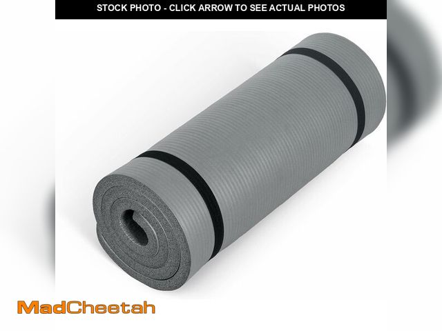 Lot 74-12759959 - CAP Barbell High Density Exercise Mat with strap, 74''x24''x1'' - Gray - UNUSED