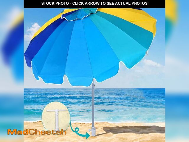 Lot 74-14288431 - AMMSUN 7.5ft Heavy Duty Beach Umbrella with Sand Anchor UPF50+ Protection Tilt Sun Shelter,Celestial...