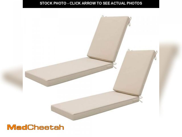 Lot 74-12091034 - Unbranded 74 in. x 23 in. Waterproof Outdoor Chaise Lounge Cushion for Patio Furniture in Beige (Set...