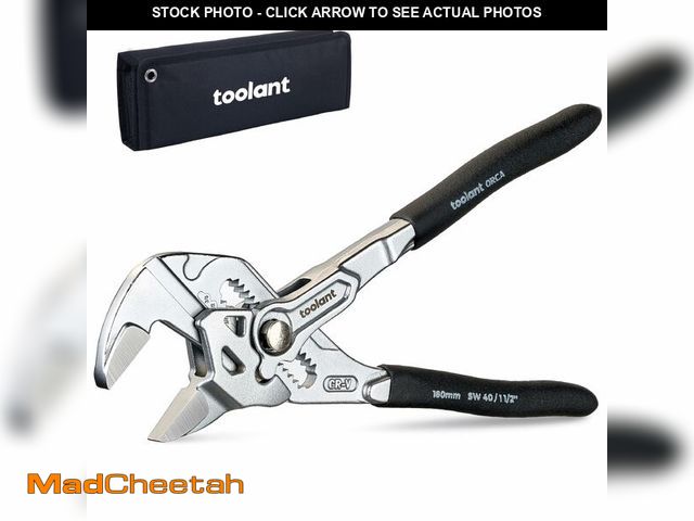 Lot 74-14214397 - toolant 7-Inch Chrome Plated Pliers Wrench, CR-V Adjustable Wrench with Anti-Rust Coating, Smooth Pa...