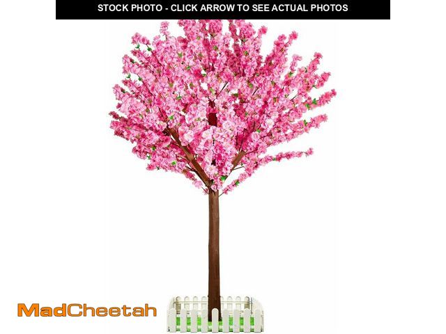 Lot 74-13563015 - Pink Cherry Blossom Tree with Wood Trunk and Pink Flowers for Home Decor, Cherry Blossom Tree Artifi...