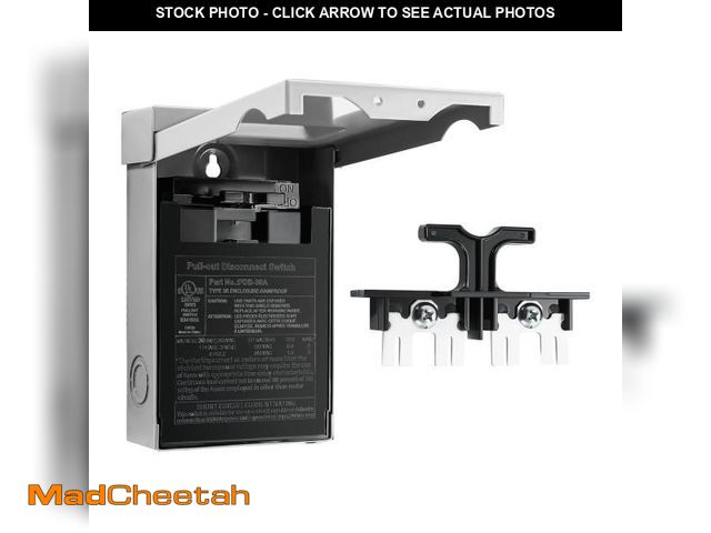 Lot 74-12304848 - CHGAOY 30 Amp AC Disconnect Switch Outdoor 120/240VAC Pull Out Switch Waterproof Metal Box for Air C...