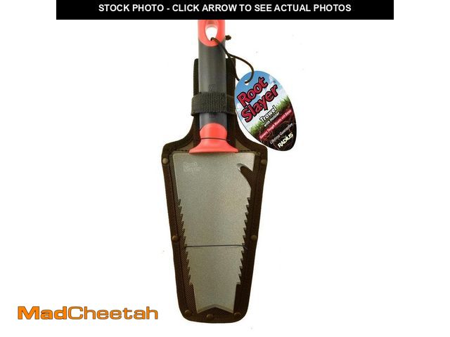 Lot 74-14360529 - Radius Garden 13 in. Root Slayer Carbon Steel Hand Trowel with Holster, 6 in. Handle - UNUSED