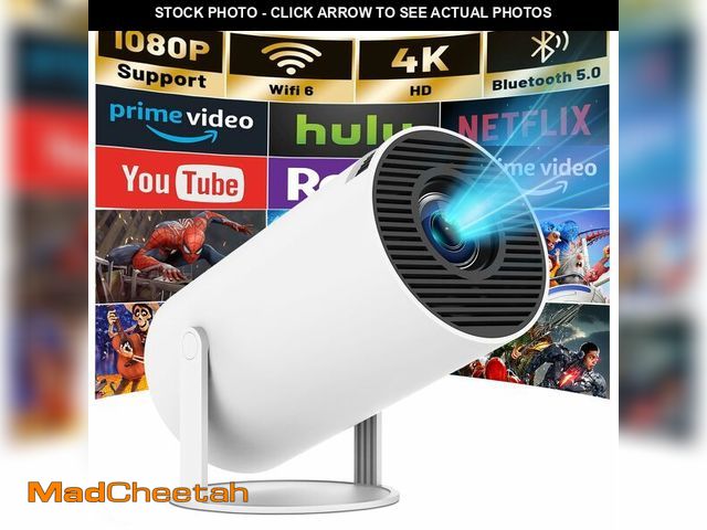 Lot 74-12714840 - Mini Projector with WIFI 6 and Bluetooth, Upgrade Style HY300PRO 4K 1080P Support Portable Projector...