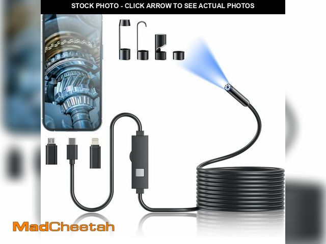 Lot 74-13542607 - Endoscope Camera with Light, 1920P HD Borescope Tools with 8 Adjustable LED Lights, Endoscope with S...