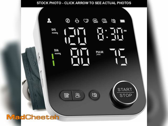 Lot 74-12710038 - Blood Pressure Monitor Upper Arm Monitors for Home Use Adjustable 8.7"-16.5" Cuff LED Display 2x120 ...