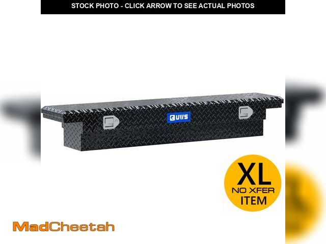 Lot 74-14610502 - (DENTED) UWS EC10312 63-Inch Gloss Black Heavy-Wall Aluminum Slim Truck Tool Box with Low Profile, R...