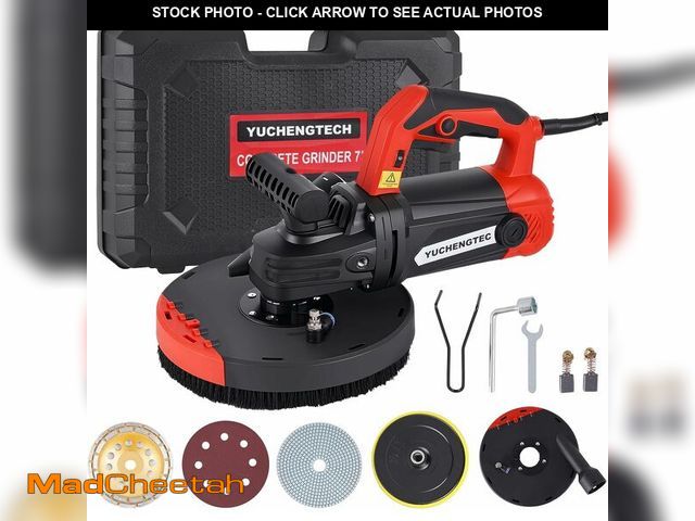 Lot 74-13576878 - YUCHENGTECH 7 Inch Concrete Grinder with Dust Collector Floor Grinder with Vacuum 2200W 0-4800RPM wi...