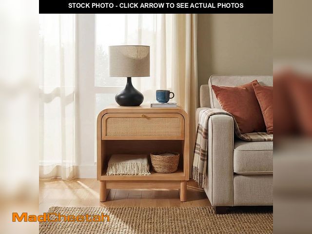 Lot 74-14115326 - CHRISTOPHER KNIGHT HOME Florence Modern Natural 1-Drawer 23.62 in. W Nightstand with Open Shelf, Cur...