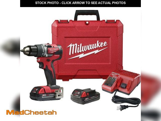 Lot 74-12790485 - (MISSING 1 BATTERY,HARD CASE ) Milwaukee M18 Brushless 1/2 In. Compact Cordless Drill/driver Kit Wit...