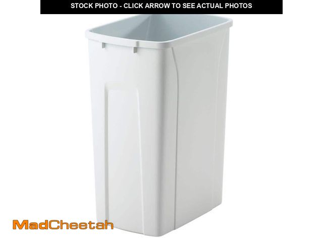 Lot 74-14605143 - Knape &amp; Vogt 18 in. H x 14 in. W x 9 in. D Plastic 35 Qt. Replacement Pull Out Trash Can in Whit...