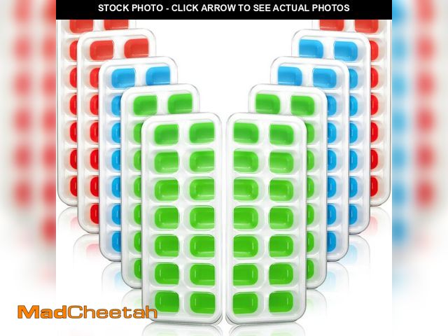 Lot 74-12712936 - Honeydak 10 Pack Ice Cube Trays for Freezer Silicone 14 Ice Cube Trays with Lid Stackable Silicone M...