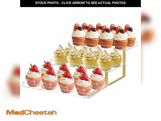 Lot 74-12702311 - JUESHA Clear Dessert Table Display Set 11 x 6 for Cookie Donut Cupcake, 3 Tier Acrylic Serving Tray,...