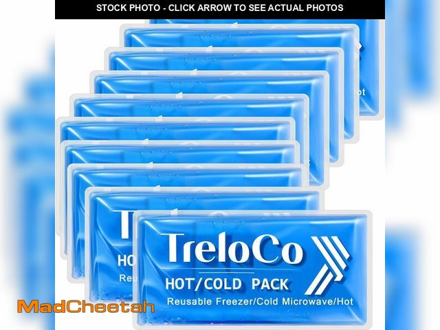 Lot 74-12718106 - TrelaCo 10 Pcs Gel Ice Packs Reusable 9.4" x 4.7" Soft Flexible Ice Pack for Injuries Hot and Cold C...