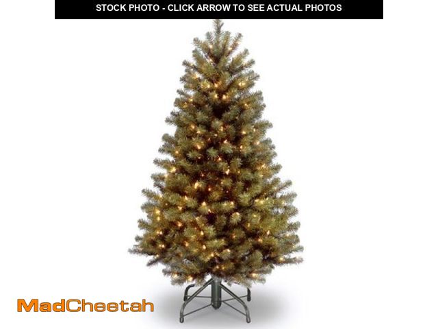 Lot 74-12154131 - National Tree Company 5 Ft. North Valley Spruce Tree with Clear Lights - Green - UNUSED