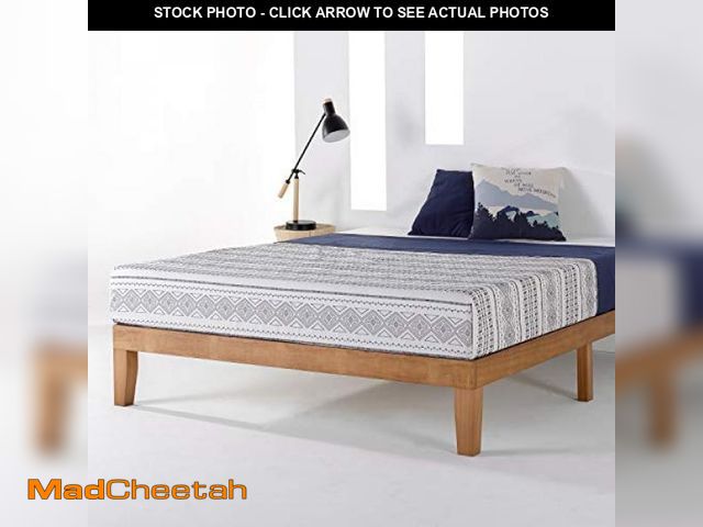 Lot 74-12540045 - Mellow Naturalista Classic 12-Inch Solid Wood Platform Bed Wooden Slats, No Box Spring Needed, Easy ...