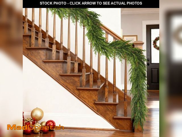 Lot 74-12697119 - 16FT Real Touch Norfolk Pine Garland - Artificial Christmas Garland Fake Green Faux Pine Needles Gar...