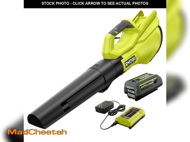 Lot 74-13678642 - RYOBI 40V 120 MPH 550 CFM Cordless Battery Leaf Blower With 4.0 Ah Battery and Charger - UNUSED