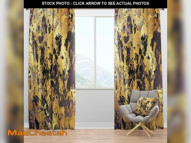 Lot 74-4947051 - Design Art Marble Composition Abstract Semi-Sheer Thermal Rod Pocket Single Curtain Panel CBLH2069 S...
