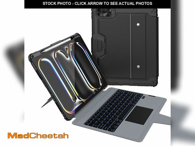 Lot 74-12457111 - Nillkin iPad Pro 13 inch (M4) Case with Detachable Keyboard, Magic Trackpad, 7 Colors Backlit, Rugge...