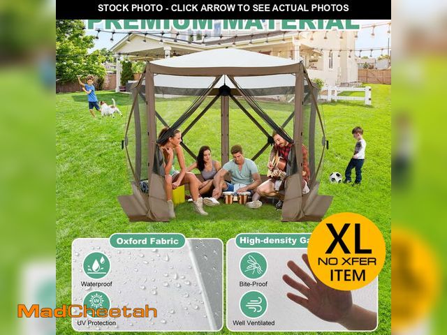 Lot 74-12764821 - COBIZI 10x10ft Pop up Gazebo Screen House Tent for Camping, Pop-up Camping Canopy Tent with Mesh Win...