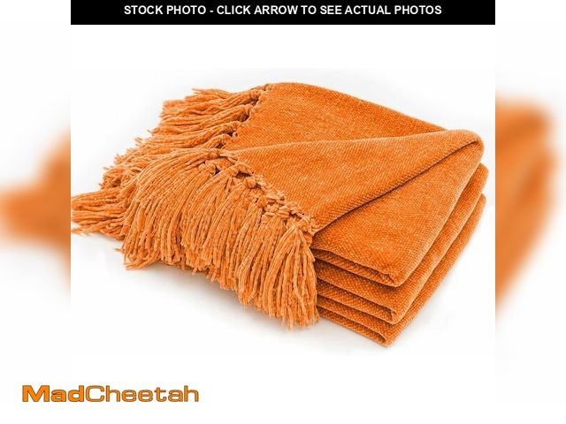 Lot 74-12673393 - RECYCO Throw Blanket Soft Cozy Chenille Throw Blanket with Fringe Tassel for Couch Sofa Chair Bed Li...