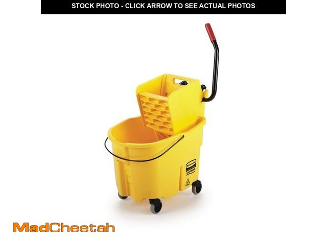 Lot 74-12517439 - Rubbermaid Commercial Products WaveBrake 35 Qt. Plastic Mop Bucket with Wringer 1887305 - UNUSED