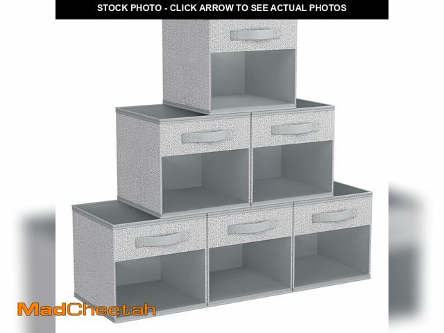 Lot 74-14058574 - DIMJ Collapsible Storage Cubes, 6 Packs Cube Storage Bins with Window, Fabric Storage Baskets for Sh...