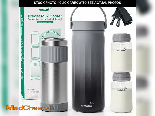 Lot 74-14297635 - Grownsy 22oz Portable Breast Milk Cooler, 360ÃÂ° Stainless Steel Chiller Keeps Breastmilk Fresh for...