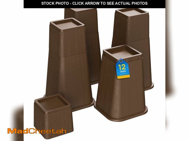Lot 74-12715180 - MYMULIKE Bed Risers 12 Inch Heavy Duty, Stackable Furniture Risers Lifts 4inch 8inch, 12inch for Tab...