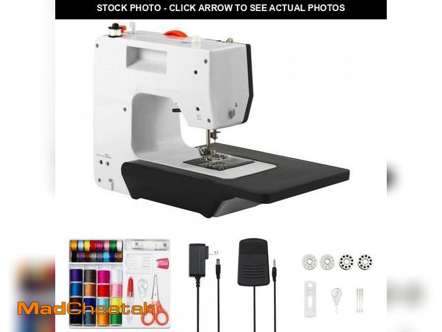 Lot 74-12463167 - SVOPES Portable Sewing Machine for Beginners, 38 Built-In Stitches, Reverse Function, Dual Speed Ext...
